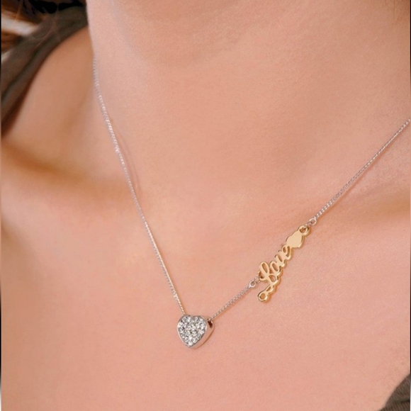 Heart/Love Necklace in Pink Macaroon NWOT - Picture 2 of 5